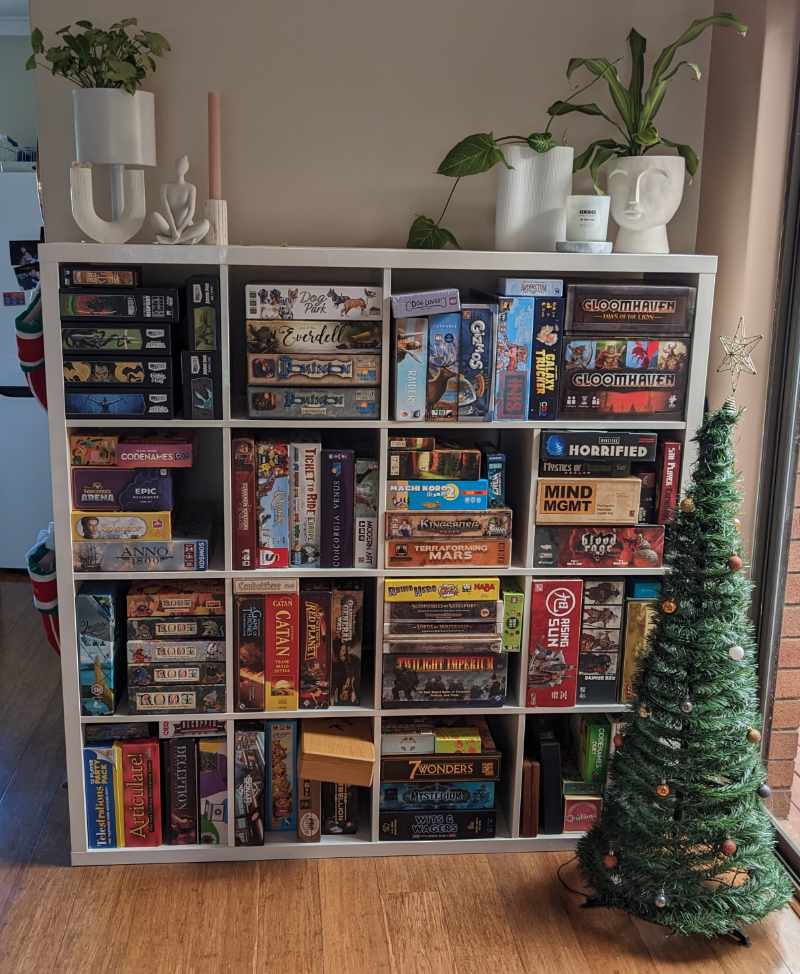 The board game collection including bonus Christmas tree.